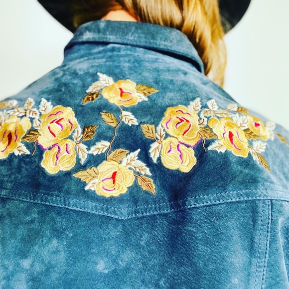 Vintage Jackets & Blazers - Indigo Suede Jacket